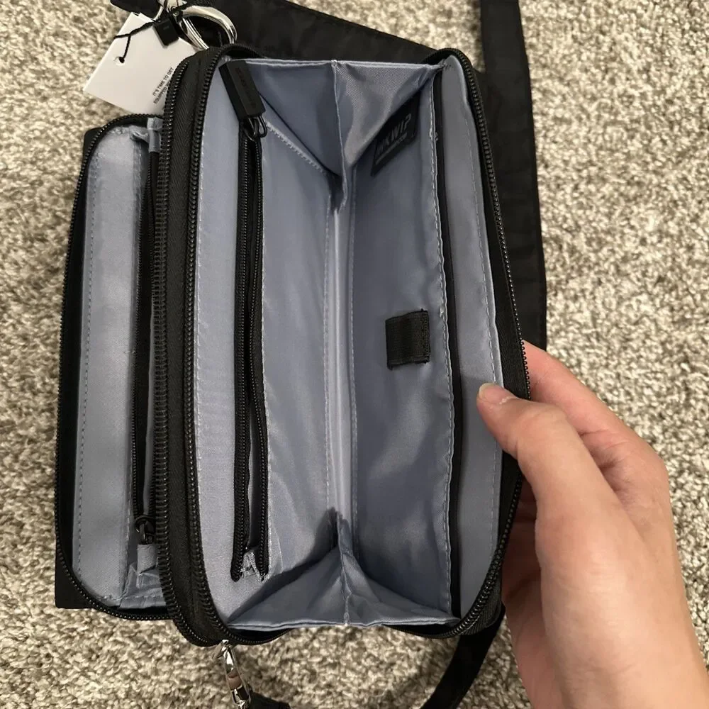 IHKWIP The XL Wear Everywhere RFID Wallet Crossbody With Wristlet Black NWT